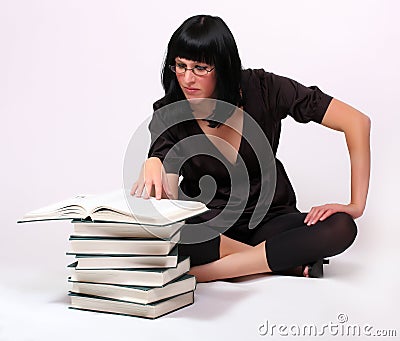 Portrait of a attractive student girl Stock Photo
