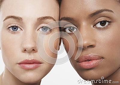 Portrait of attractive women with blue and brown eyes Stock Photo