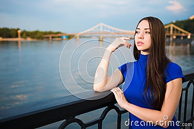 Portrait of attractive young brunette Stock Photo