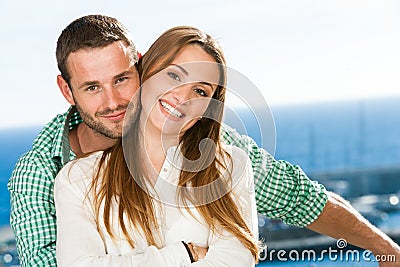 Portrait of attractive young couple. Stock Photo