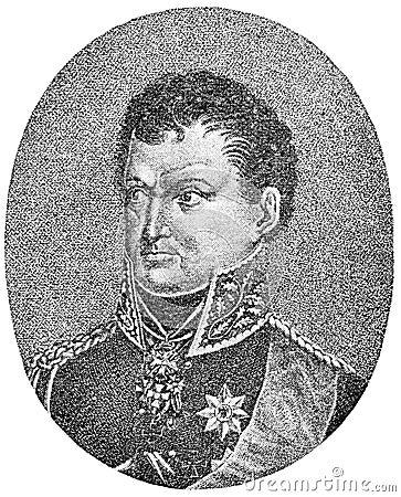 Portrait of August Wilhelm Antonius Graf Neidhardt von Gneisenau - a Prussian field marshal. Stock Photo
