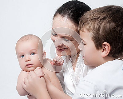 Portrait baby with happy family Stock Photo