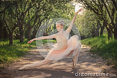 Portrait of beautiful ballerina with romantic and tender emotion Stock Photo
