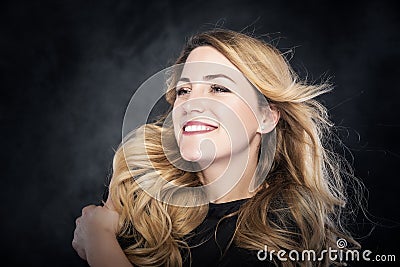 Portrait of beautiful blond woman. Stock Photo