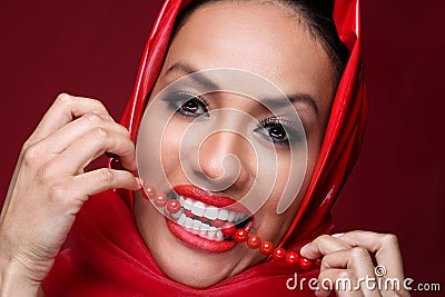 Portrait of a Beautiful Fashion Girl Stock Photo