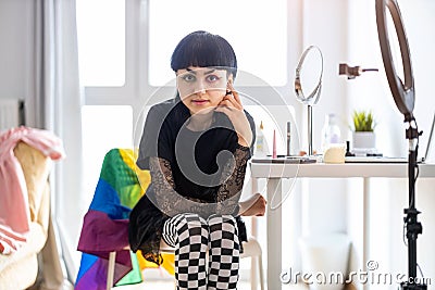 Portrait of a beautiful gender fluid person Stock Photo