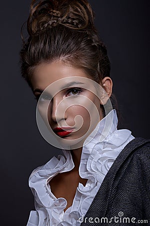 Portrait of a beautiful girl in a classic image Stock Photo