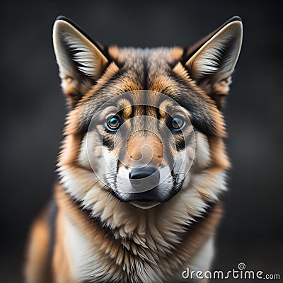 Portrait of a beautiful husky dog on a dark background. generative ai Stock Photo