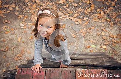 Portrait of a beautiful liitle girl close-up Stock Photo