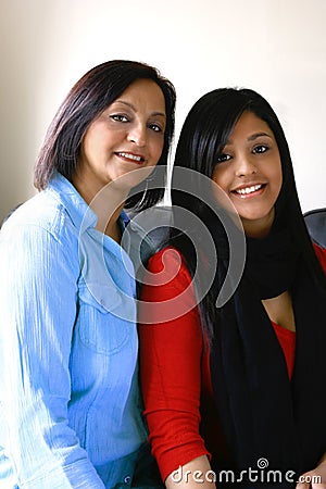 Portrait of beautiful mother and daughter Stock Photo