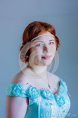 Portrait of a beautiful red-haired girl Stock Photo
