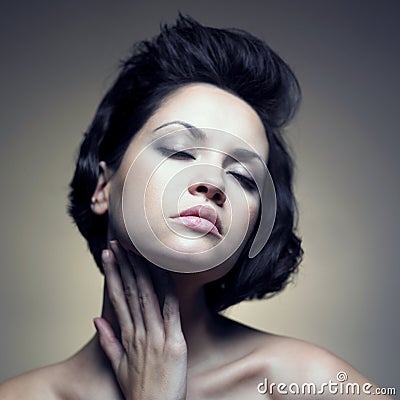 Portrait of beautiful sensual woman Stock Photo