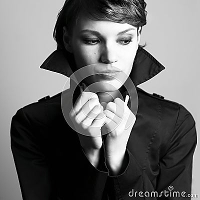 Portrait of beautiful stylish lady Stock Photo