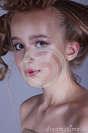 Portrait of a beautiful teenager girl Stock Photo