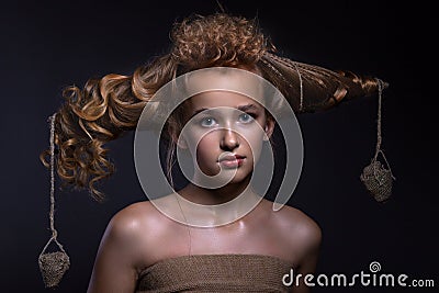 Portrait of a beautiful teenager girl Stock Photo