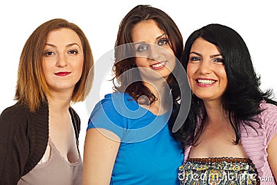 Portrait of beautiful three women Stock Photo