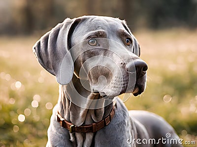 Portrait of a beautiful Weimaraner dog Stock Photo