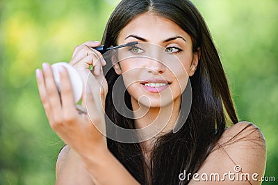 Portrait beautiful woman bare Stock Photo