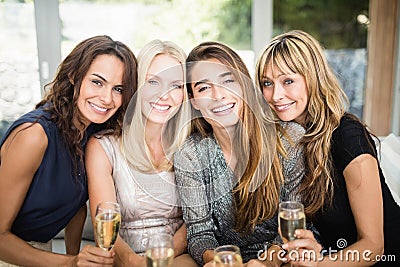 Portrait of beautiful women having drinks Stock Photo