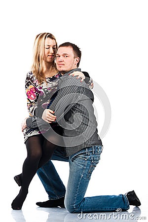 Portrait of a beautiful young happy couple Stock Photo