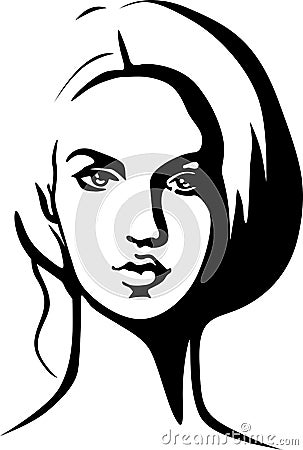 https://thumbs.dreamstime.com/x/portrait-beautiful-young-woman-black-outline-illustration-44538625.jpg