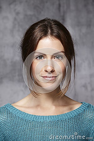 Portrait of a beautiful young woman, smiling Stock Photo