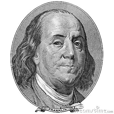 Portrait of Benjamin Franklin Stock Photo