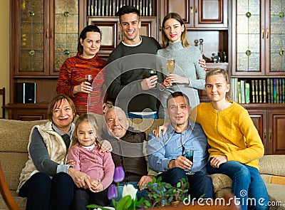 Portrait of big family Stock Photo