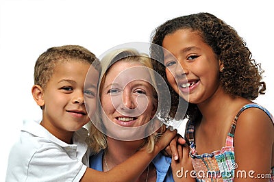 Portrait of biracial family Stock Photo