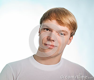 Portrait of blonde handsome young man Stock Photo