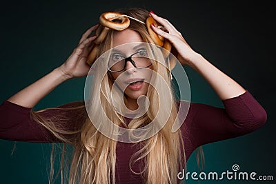 Portrait of a blonde with long hair Stock Photo