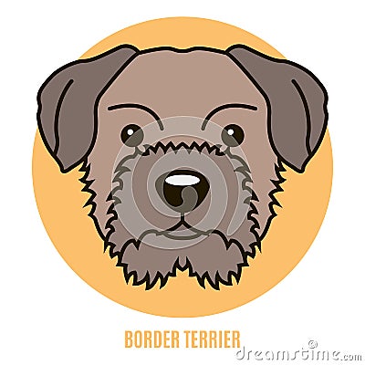 Portrait of Border Terrier. Vector illustration Vector Illustration