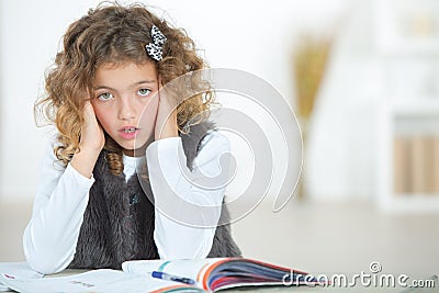 portrait bored child Stock Photo