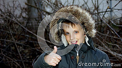 Portrait of a boy with blue eyes, Stock Photo