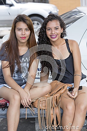 Portrait of Brazilian young women smiling. Manaus Editorial Stock Photo