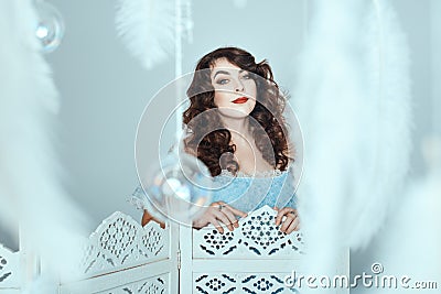 Portrait of a brunette woman. Stock Photo