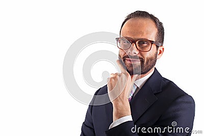 Portrait of a business man isolated on white background. Studio Stock Photo