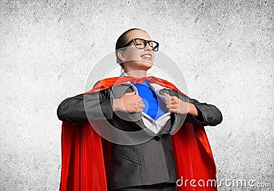 Portrait of business woman super heroine Stock Photo