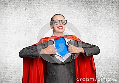Portrait of business woman super heroine Stock Photo