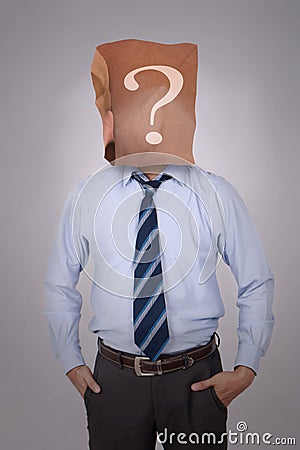 Who Are You, Businessman in Disguise Stock Photo