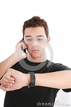 Portrait of a busy young male Stock Photo