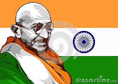 Mahatma Gandhi 2 Vector Illustration