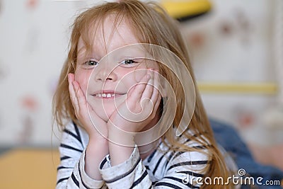 Portrait of caucasian small girl Stock Photo