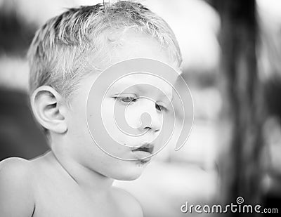 Portrait of caucasian white infant boy Stock Photo