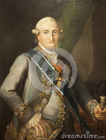 Portrait of Charles IV of Spain Editorial Stock Photo