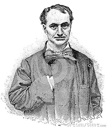 Portrait of Charles Pierre Baudelaire Stock Photo