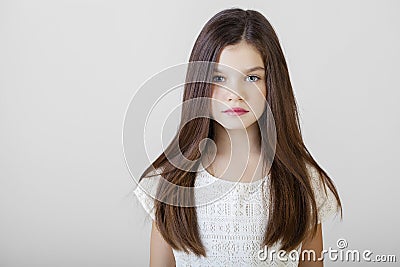 Portrait of a charming brunette little girl Stock Photo