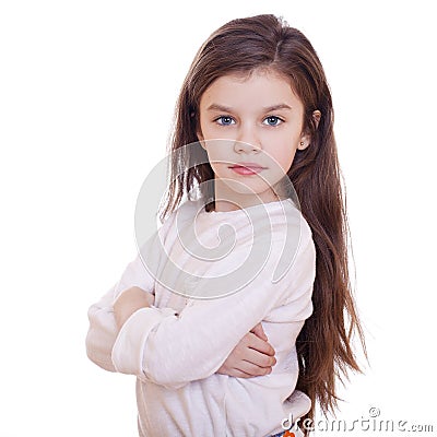 Portrait of a charming little girl smiling at camera Stock Photo