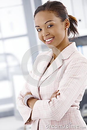 Portrait of cheerful businesswoman Stock Photo