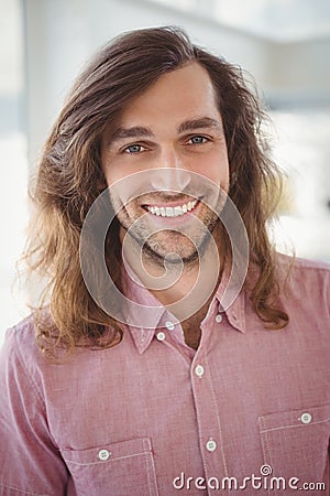 Portrait of cheerful hipster Stock Photo